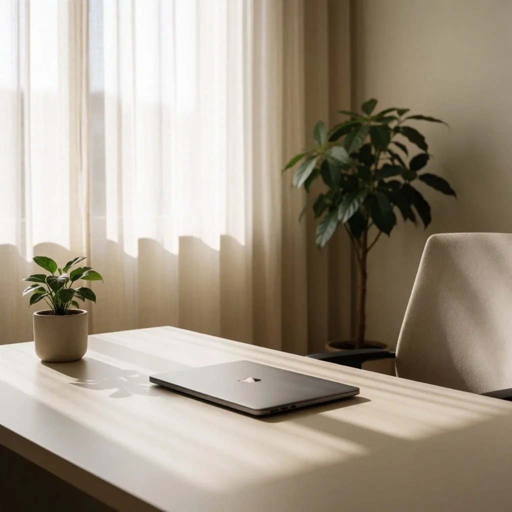 Espacio de trabajo orientado al descanso visual
